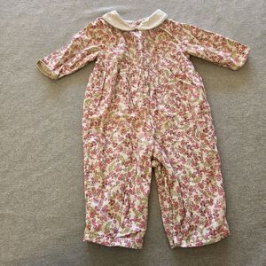 Vintage Gymboree Azalea Floral Corduroy Romper 6-12 Months 2000 Pattern